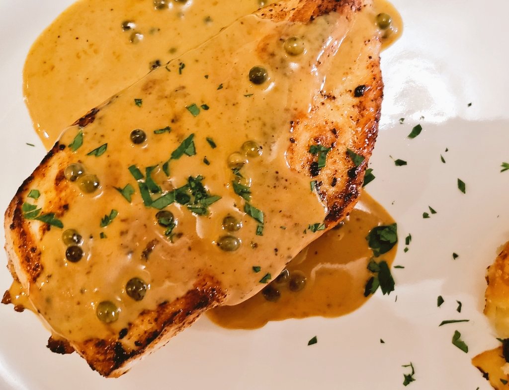 Traderstewie on Twitter "Seared chicken breast with cognac au poivre