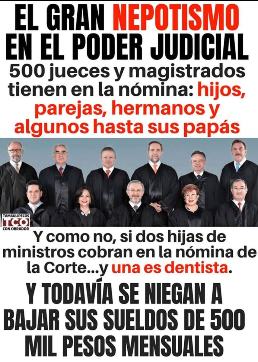 VazquezGonzo's tweet image. #ElPoderJudicialEstaPodrido
No se nos olvide el nefasto nepotismo en el poder judicial
#ReformaAlPoderJudicialYa
#QueSeVayanTodos