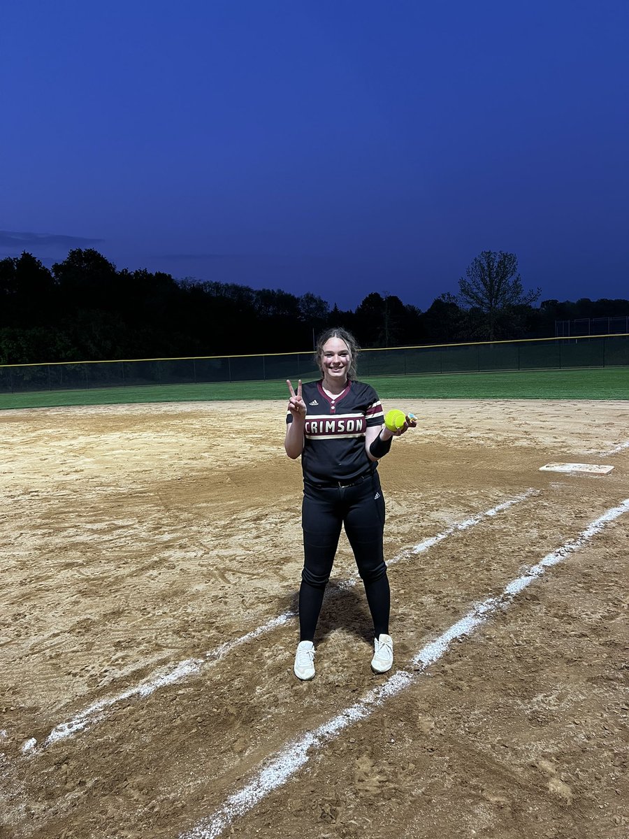 andyganoe's tweet photo. Brianna did it again with a homer to center.  #feartheleaf #crimson #softball #maplegrove https://t.co/k7HMBdO455