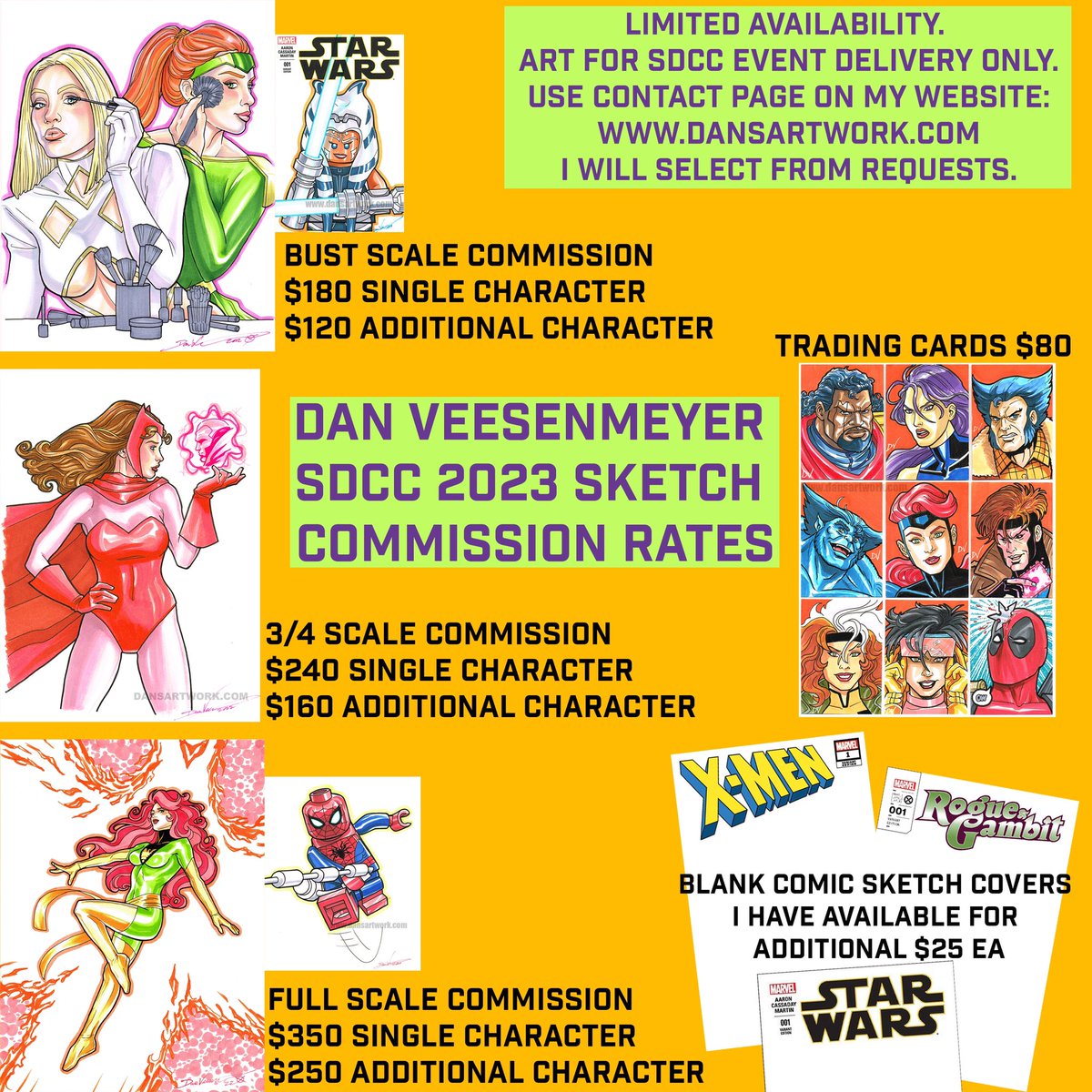 The talented Hasbro, Lego, and #XMenTAS artist @dveese has opened his #SDCC commission list — be sure you read all rules carefully: sdccblog.com/2023/05/dan-ve…