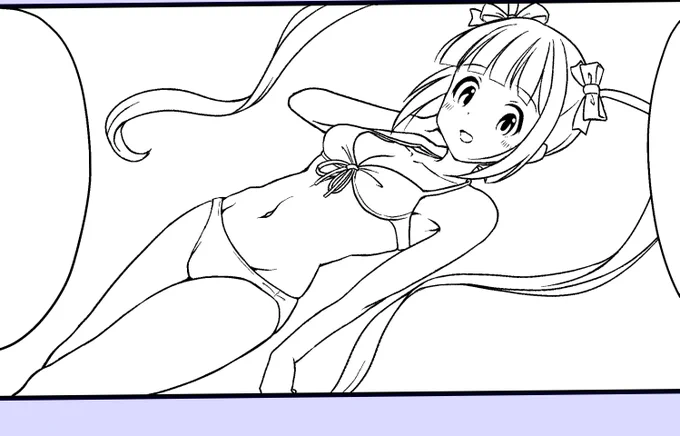このコマ気合入れすぎました 暑いからいいよね☺