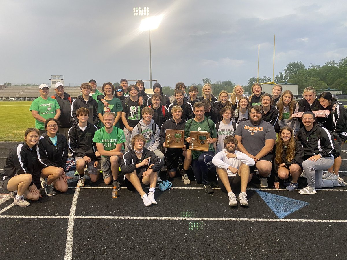 Quite a night for Margaretta Track and Field at the Gibsonburg District.  Boys win a District Title and Girls finish as runner-up.  Great job Polar Bears. On to Regionals in Fostoria next week!!
