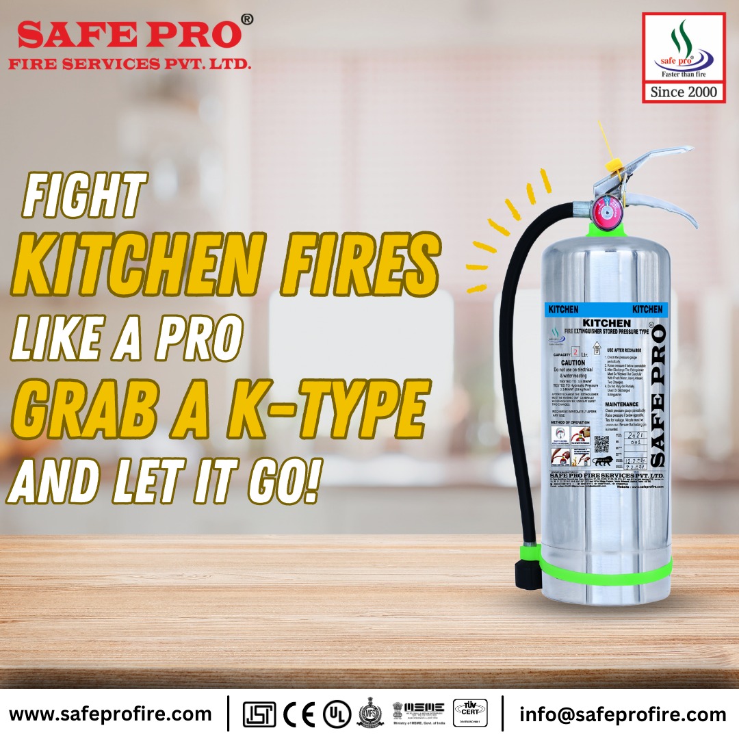 'Kitchen Fires? No Sweat! Equip Yourself with a K-Type Fire Extinguisher and Master the Art of Kitchen Fire Safety!'

#FireSafety #KitchenSafetyTips #FirePreventionTips #KitchenFireSafety #SafetyFirstAlways #FireSafetyAwareness #KitchenSafetyAwareness #safepro #fireextinguisher