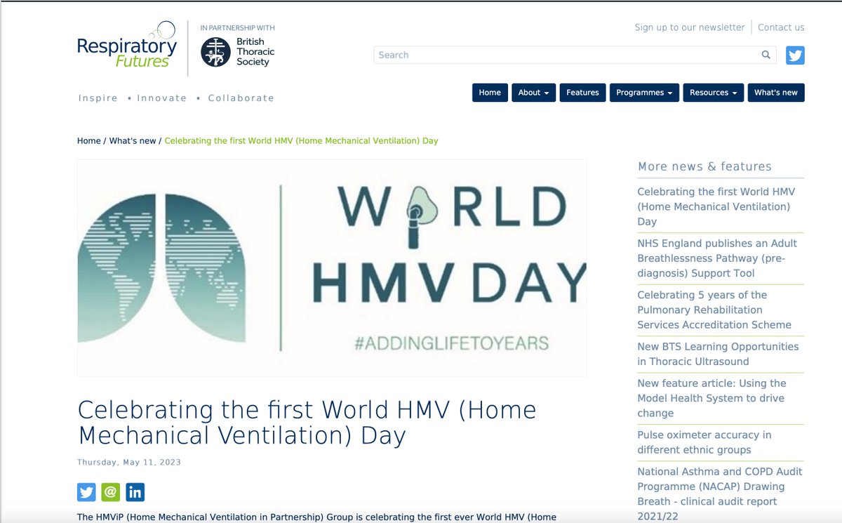 Thank you to @respfutures for helping us to celebrate the first World HMV Day! You can support us by visiting hmvip.co.uk/world-hmv-day-…

#WorldHMVDay #addinglifetoyears #homemechanicalventilation