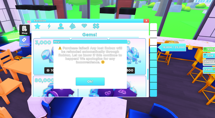 BunsSIeepy's tweet photo. @BuildIntoGames Hey there I just bought 6k gems but didnt get anything then I tried again buying 3k didnt get anything as well but lost 300 robux :( I'll get refunded right ? https://t.co/DU7wMiI0A7
