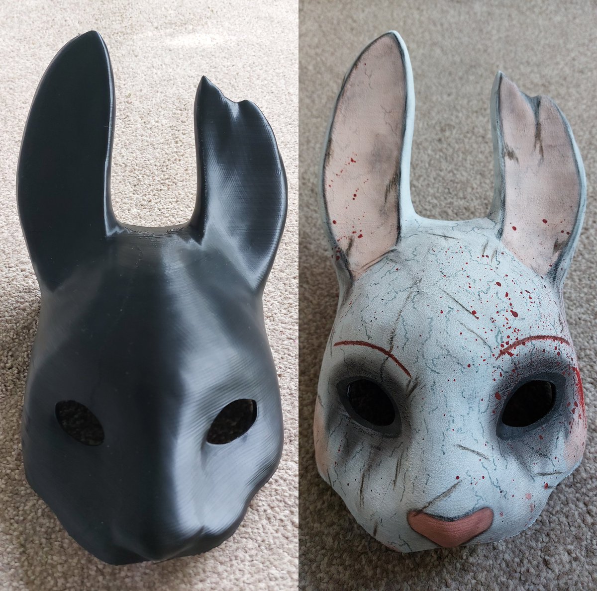 emskirowe's tweet image. Huntress Dead by Daylight mask 🐰 

3D Print- @ Cosplaydad_Uk (insta)
Paint job - Me! @emskirowe 

#huntress #dbd #DeadbyDaylight #huntressdbd