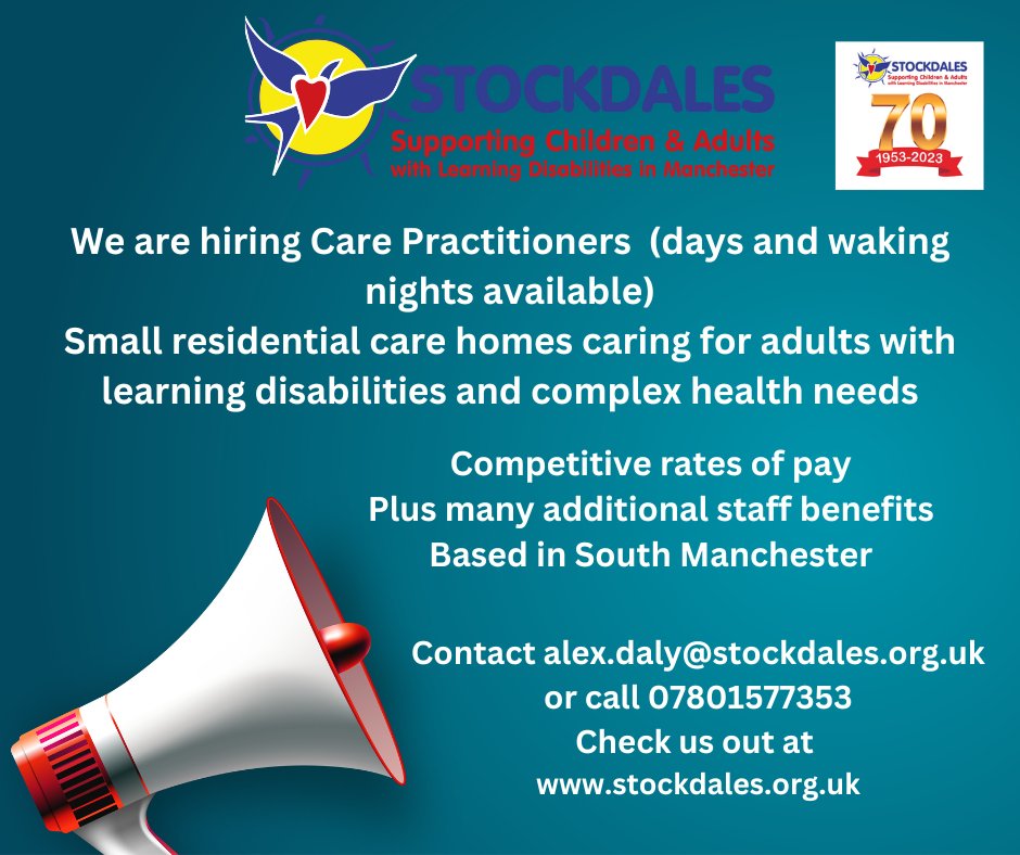 We are hiring Support Workers for a small residential care home in Sale, South Manchester.
#sale #timperley #urmston #altrincham #stretford #wythenshawe #jobsincare #supportworkers #nightworkers #residential #localcharity
