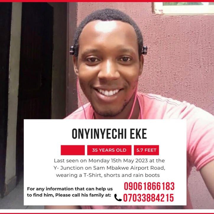 Please, if you have any information or see this person anywhere, try to reach out. He is been missing for days. 🙏🏿