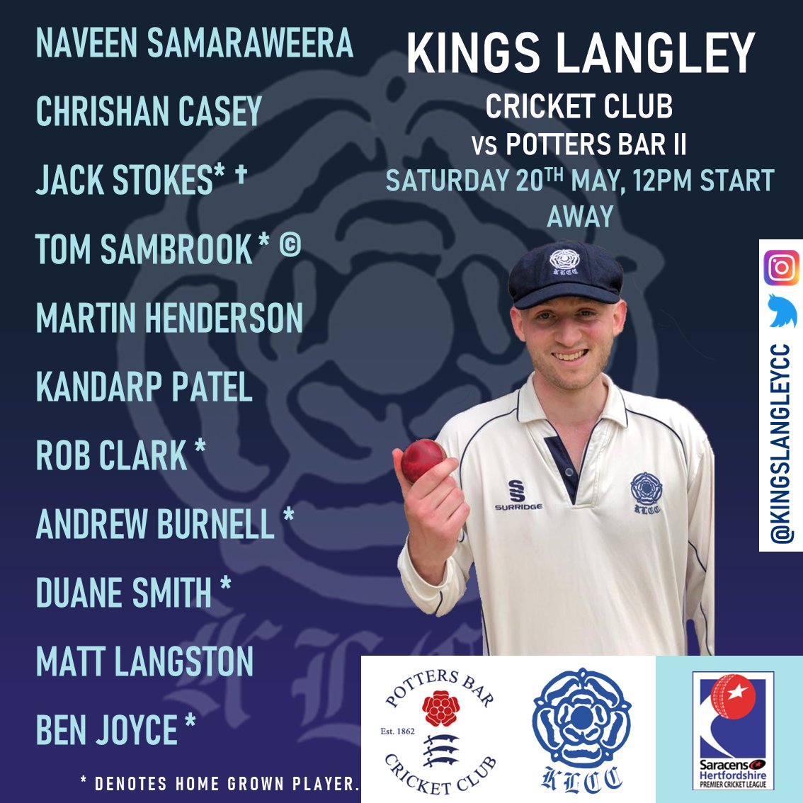 kingslangleycc's tweet photo. 𝗧𝗘𝗔𝗠 𝗡𝗘𝗪𝗦

Your Kings Langley sides for this afternoon's fixtures.

Go well gents! https://t.co/GSyVfAfSd8