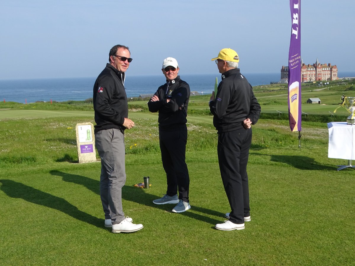 CornwallGolfLtd's tweet photo. Three Duchy stalwarts discuss matters ahead of the Amateur Championship Final @NewquayGC @perran2011 @IanjVeale @Simmo_Golf @swsportsnews #CornwallGolf #CountyWeek #SixTimer #Captain #President https://t.co/PykWc5OqLO