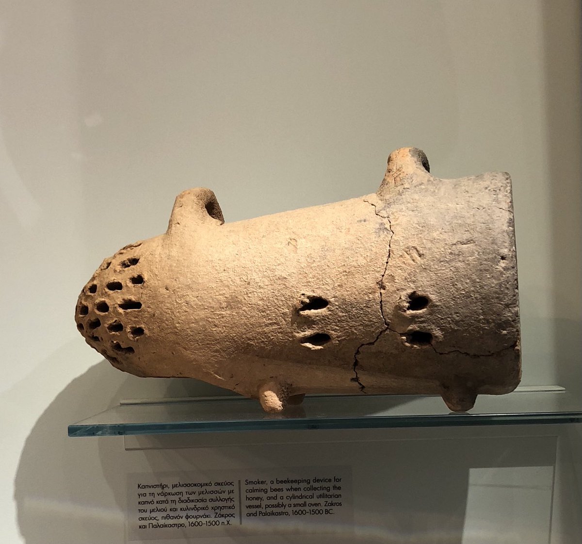 Memory time for World Save Bee Day 2023. Smoke device from 1500 BC at that time was handy tool. Seeing it in Athens, Beekeeping museum.