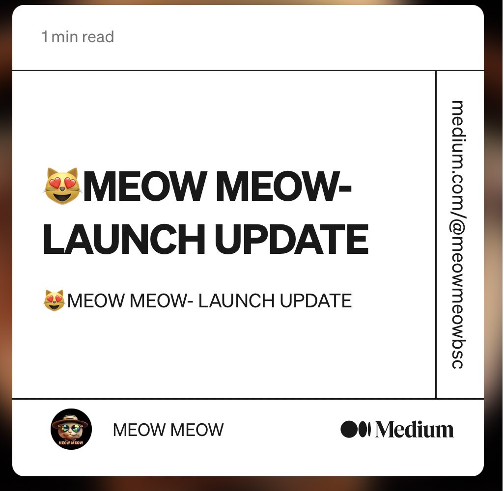 medium.com/@meowmeowbsc/m…

Have a read to our article on Medium

We are launching on 21st May 6 PM UTC!