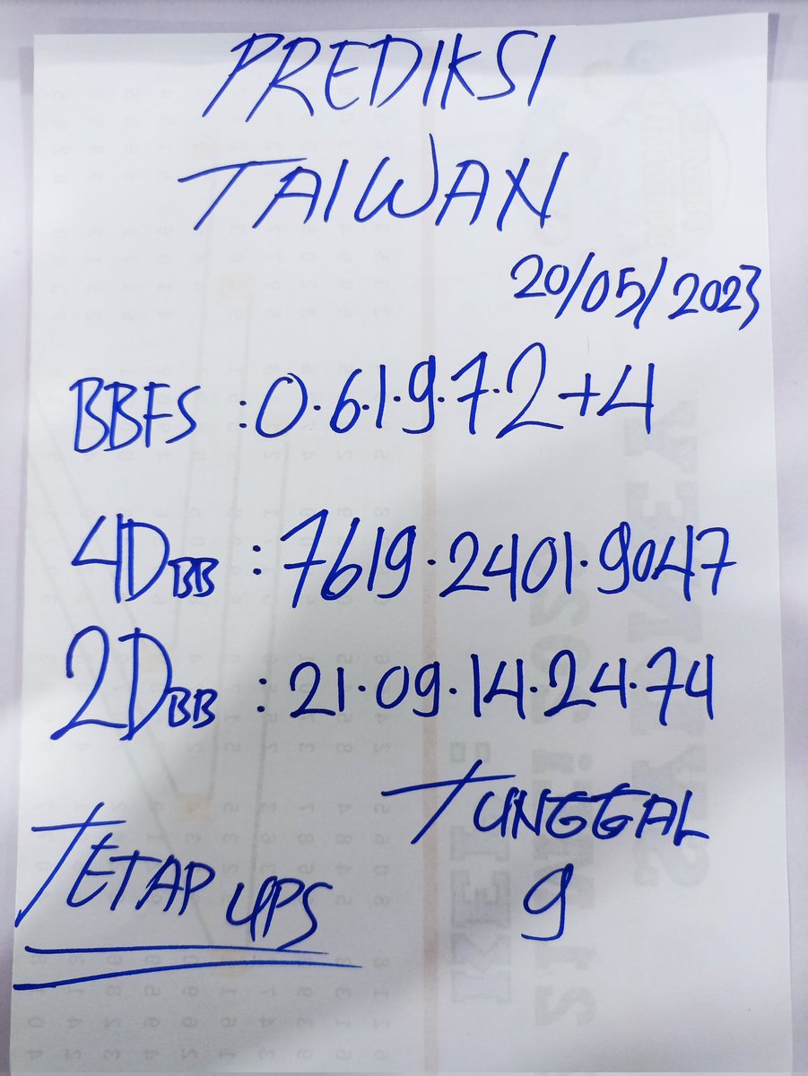 official98095's tweet photo. πTAIWAN MALAM INIπ
SABTU, 20 MEI 2023
TETAP JADIKAN PERBANDINGAN YA BOSSKU !
SALAM JP -DUNIA PAITO-
#taiwan #taiwanpools #prediksitaiwan #angkamaintaiwan #kodal #taiwanmalamini https://t.co/WFogVZ5Fg7