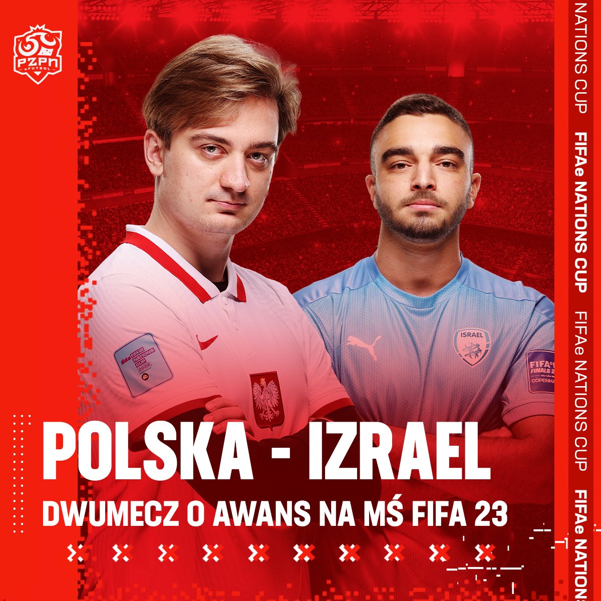 Łączy nas eFutbol (@pzpnefutbol) on Twitter photo Dziś o 17 mecz o MŚ. Polacy 🇵🇱 kontra Izrael 🇮🇱. Dwumecz (BO2), a w WB/LB rywal z pary 🇸🇪/🇵🇹 czyli powtórka z Kopenhagi! Na komentatorce duet <a href="/BlachuFIFA/">Blachu_</a> - <a href="/N3jxiom/">Korneliusz Rzeźwicki</a> , na kanapie <a href="/bejottFIFA/">Bartosz Jakubowski</a>, a za konsolą <a href="/damiefifa/">Damian Augustyniak</a>, <a href="/Furman08/">Furman</a>, <a href="/zalewskyy/">Zalewskyy</a> i <a href="/natsuFIFA/">natsuFIFA</a>! twitch.tv/pzpnefutbol Dziś o 17 mecz o MŚ. Polacy 🇵🇱 kontra Izrael 🇮🇱. Dwumecz (BO2), a w WB/LB rywal z pary 🇸🇪/🇵🇹 czyli powtórka z Kopenhagi! Na komentatorce duet <a href="/BlachuFIFA/">Blachu_</a> - <a href="/N3jxiom/">Korneliusz Rzeźwicki</a> , na kanapie <a href="/bejottFIFA/">Bartosz Jakubowski</a>, a za konsolą <a href="/damiefifa/">Damian Augustyniak</a>, <a href="/Furman08/">Furman</a>, <a href="/zalewskyy/">Zalewskyy</a> i <a href="/natsuFIFA/">natsuFIFA</a>! twitch.tv/pzpnefutbol