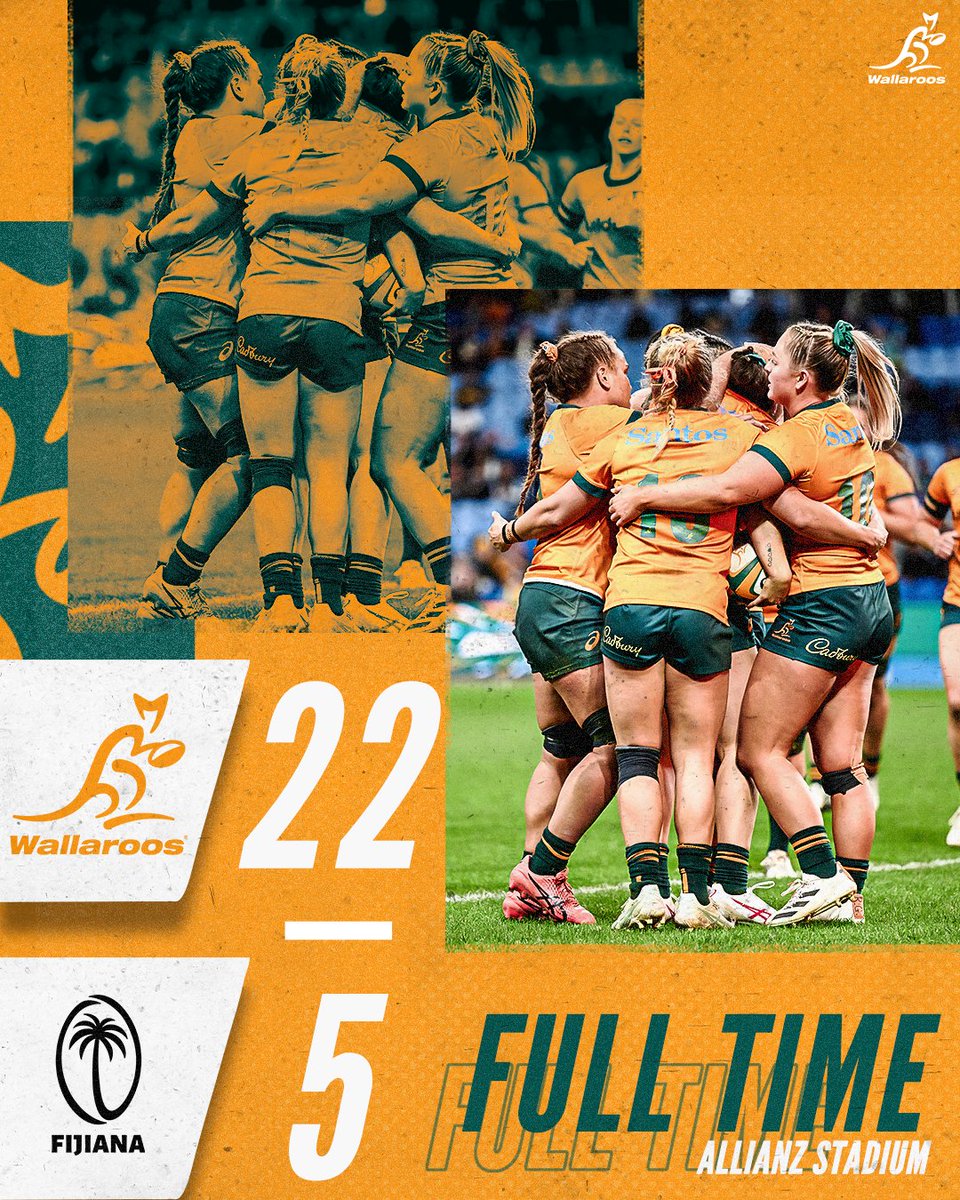 Full time at @AllianzStadium and the @WallaroosRugby send @Shan_Parry off in the best possible way 👏 #Wallaroos #AUSvFJI