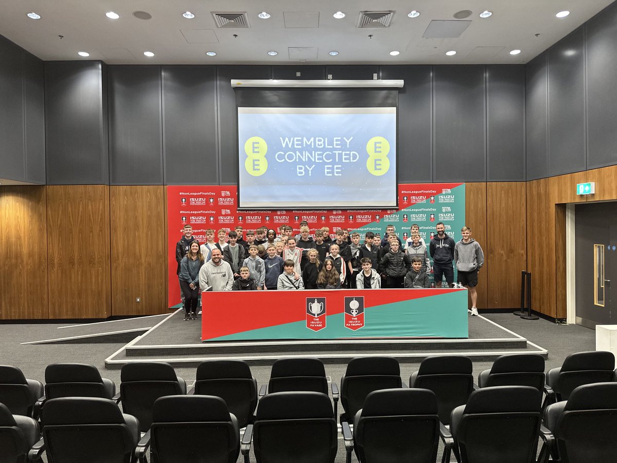 Wembley press conference with the team after winning the cup final!! #educationwithcharacter #AAontour
