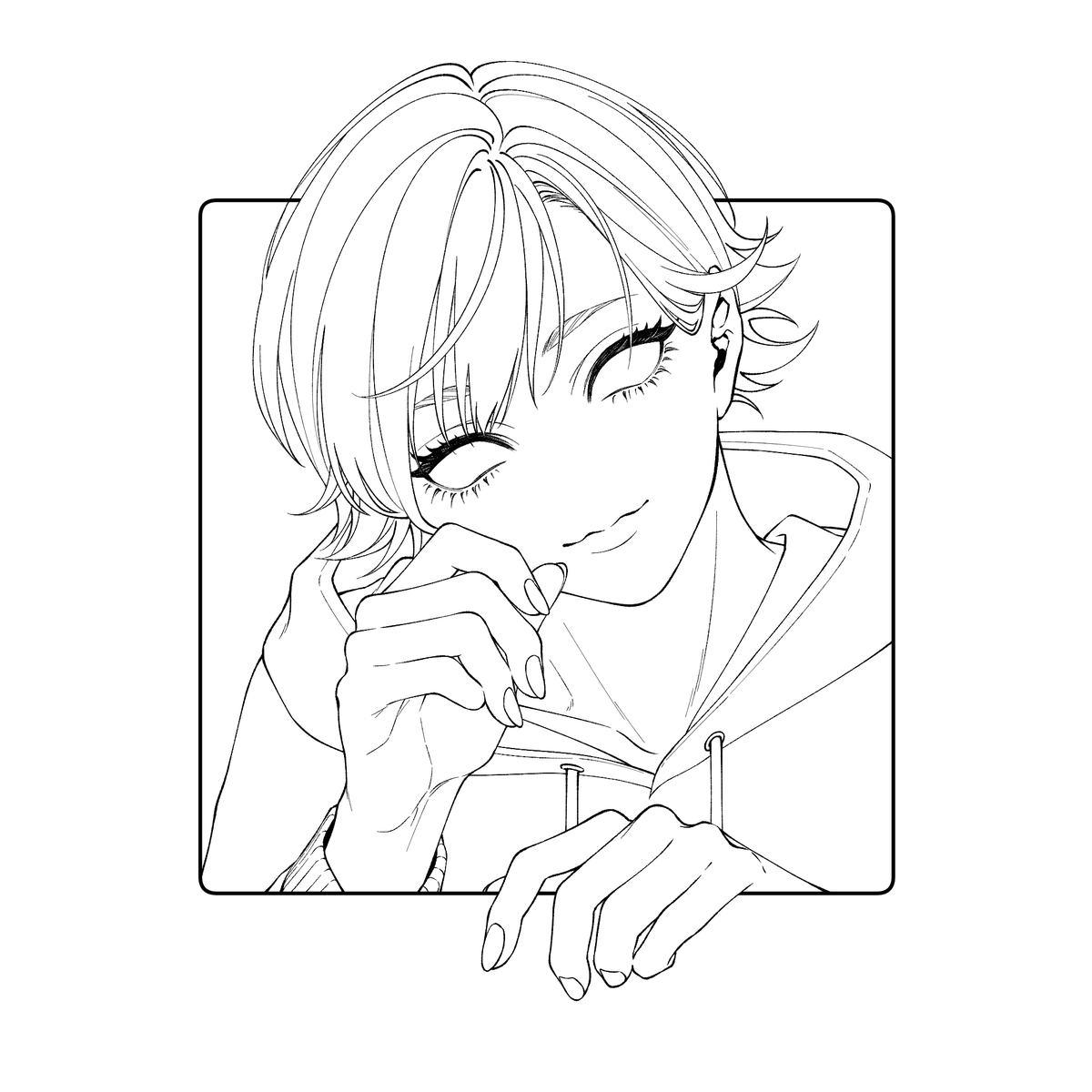 あとよかったら塗り絵してみてね!黒目が入ってないのでお好きな方向向かせてあげておくれ!透過バージョンはこっちでDLしてね!!→https://t.co/rheWdor0E4 