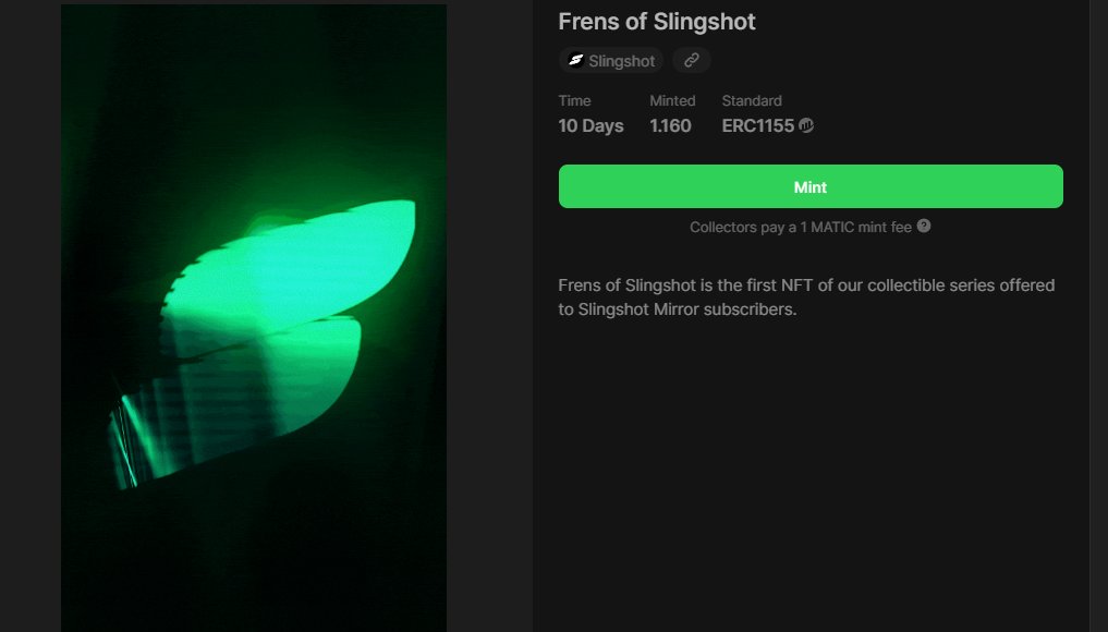 WOLF on Twitter "🪂Mirror üzerinde Frens of Slingshot NFT koleksiyonunu