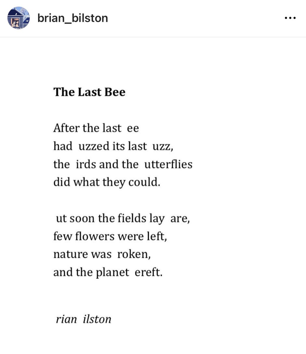 It’s #WorldBeeDay so here’s an oignant oem from brian_bilston on Instagram . . .