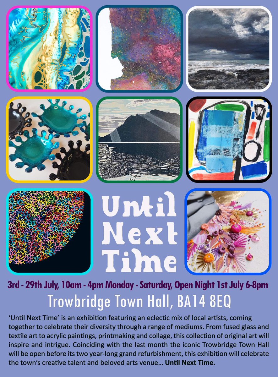 Something we've been working on behind the scenes... Come to 'Until Next Time', a group art exhibition at @TrowTownHall in July! 

Make sure to come to our opening evening on Saturday 1st July 6-8pm 🥂

#Trowbridge #discovertrowbridge #wiltshirebusiness #WiltshireLife