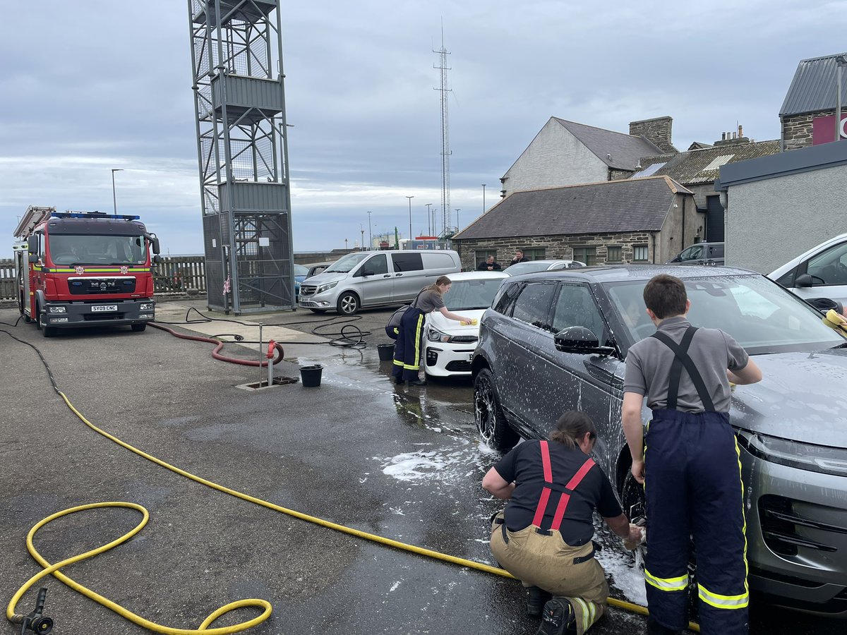 #YVSWick car was in full swing, come on down to Wick Community Fire Station for a wash 🧽 …. all donations go to the Youth Volunteer Scheme and Firefighter charity Ruth YV Cairns Margaret Barnes Smith Scottish Fire and Rescue Service - Youth Volunteer Scheme Wick #SFRS