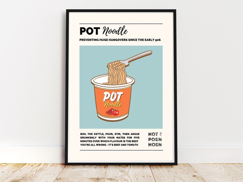 Heading back to my uni days with this one #potnoodle #FoodieGiftsDay #UKGiftAM #foodposter #retrogifts etsy.com/uk/listing/131…