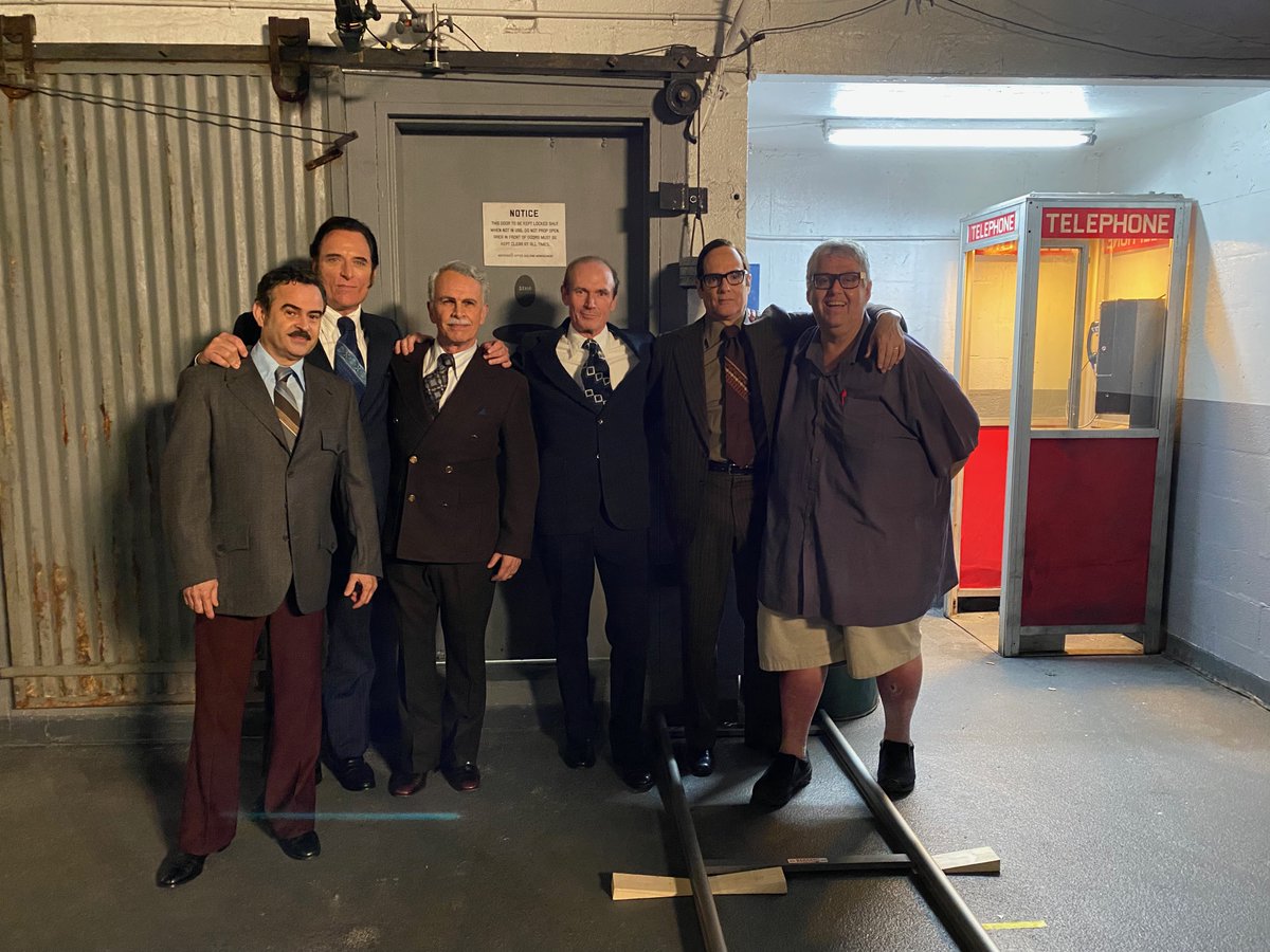 On #location in the actual #Watergate garage, me & the burglars: @nelson_ascencio @KimFCoates @realtonyplana @tobyhuss @YulVazquez.
Seems like a great time to mention the incredible #casting by #AllisonJones #BenHarris & #MeredithTucker
#whitehouseplumbers #behindthescenes