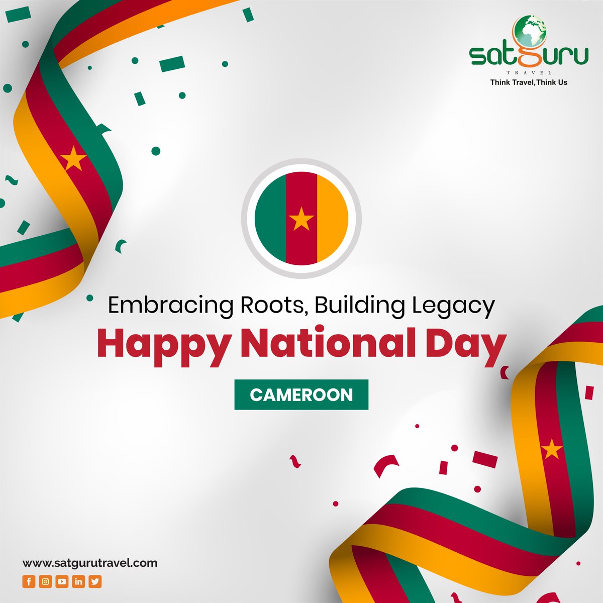Happy National Day, Cameroon, from Satguru! May the colours of our flag ignite our spirits, foster national pride, and propel everyone towards a future of peace, progress, and prosperity 
.
.
.
.
#cameroon #happynationalday #travel #tourism #travelagent #satgurutravel