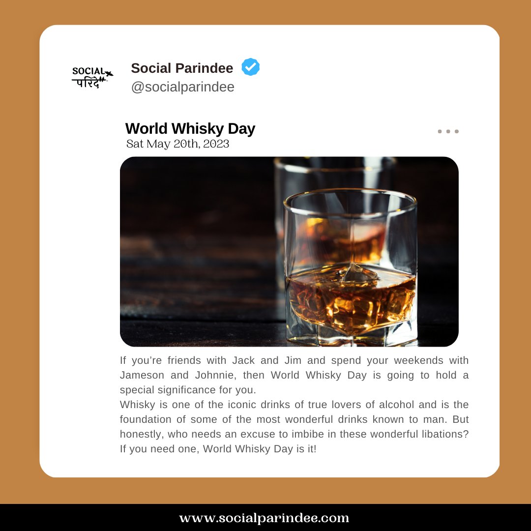 This world whiskey day let us find out more about the celebration with a glass of whiskey in hand.

Follow us to grow your business is the one thing we all do have in common, so let's do our best to take care of it.

#socialmediainfluence #SocialAnalytics #socialvideo