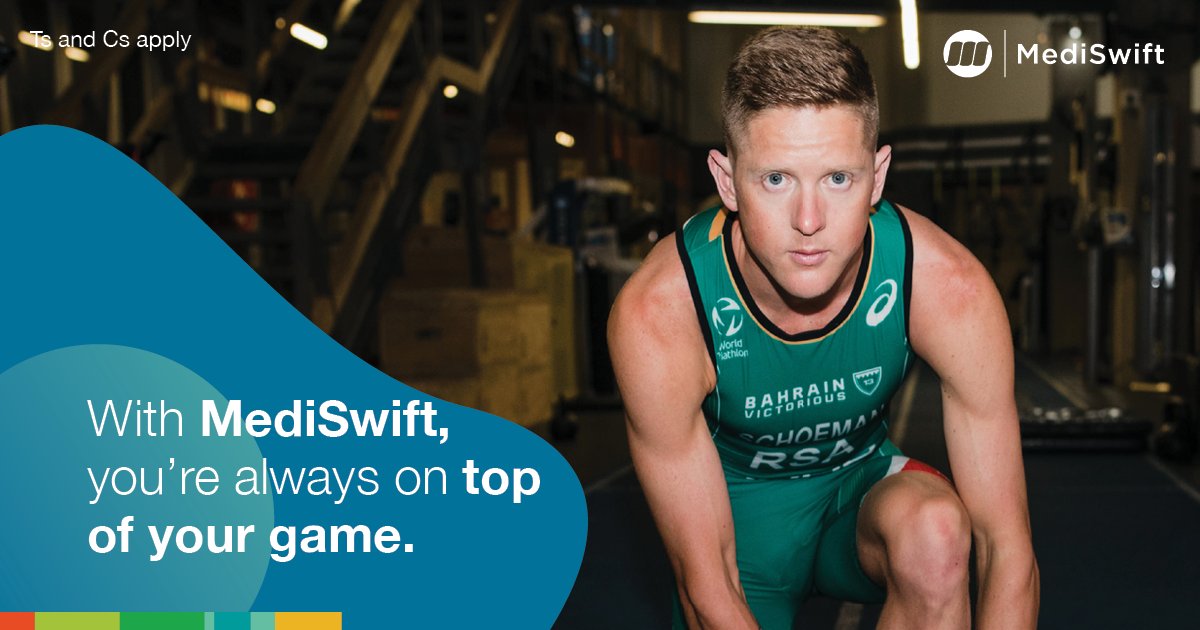 Take your active lifestyle to the next level with #Mediswift! The ultimate plan for sport enthusiasts, with hospital cover & exclusive benefits for biokinetics & physio. With @H_Schoeman's endorsement, you're in good hands - bit.ly/2vY6oSq #MedshieldSA #JoinNow #health