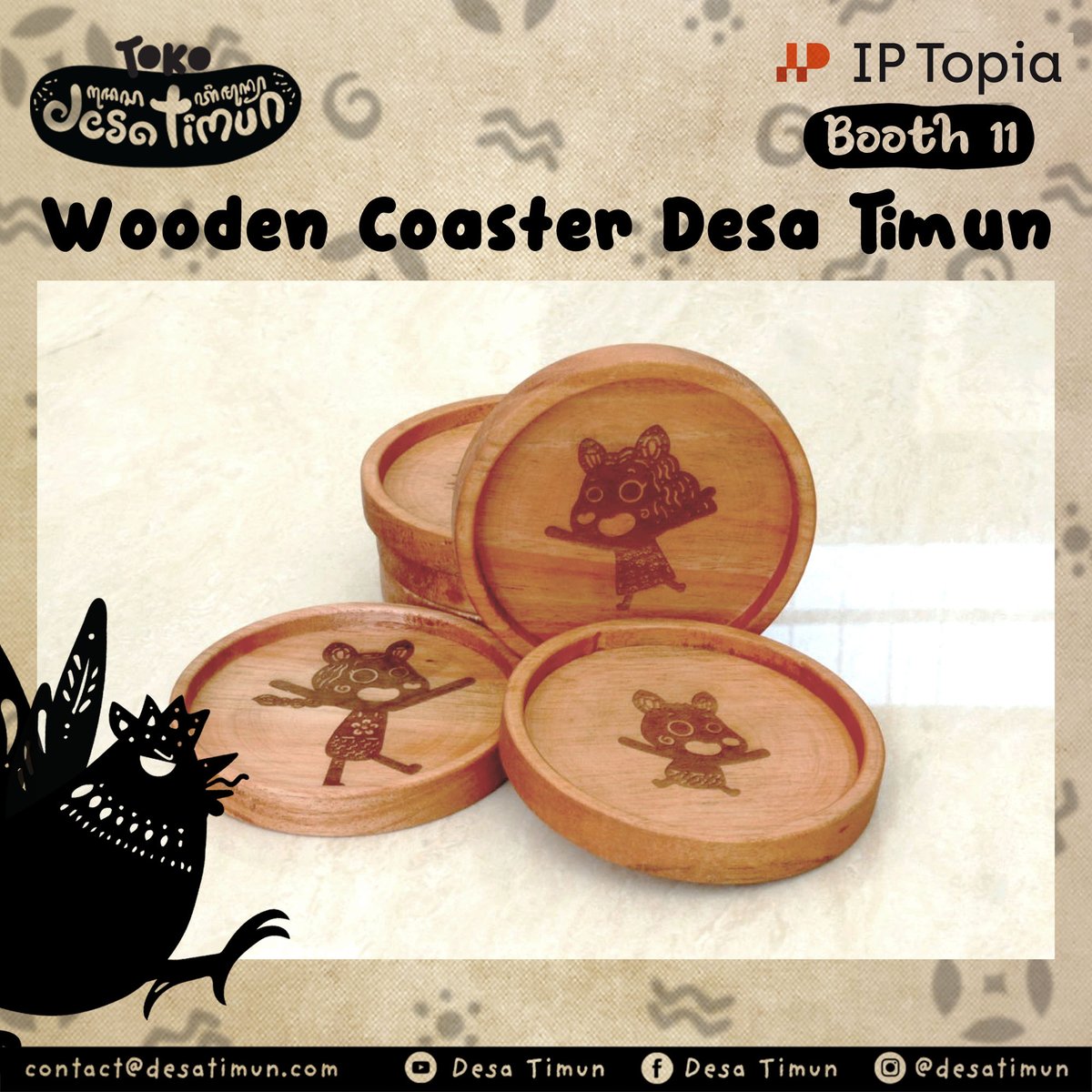 desatimun's tweet photo. 3. Wooden Coaster & Wooden Keychain, hasil kolaborasi kami dengan Artsypelago!
#desatimun #desatimunmerch https://t.co/yxrmFLkPys