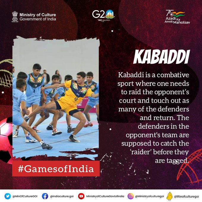 PIBChandigarh's tweet photo. From the streets of India to gaining worldwide recognition - Kabaddi is an Indian sport at heart which has made its way to the top leagues.
Who is your favourite Kabbadi player? Share your answer in the comments below.
#GamesOfIndia #AmritMahotsav @YASMinistry https://t.co/SHE8z4hG3c
