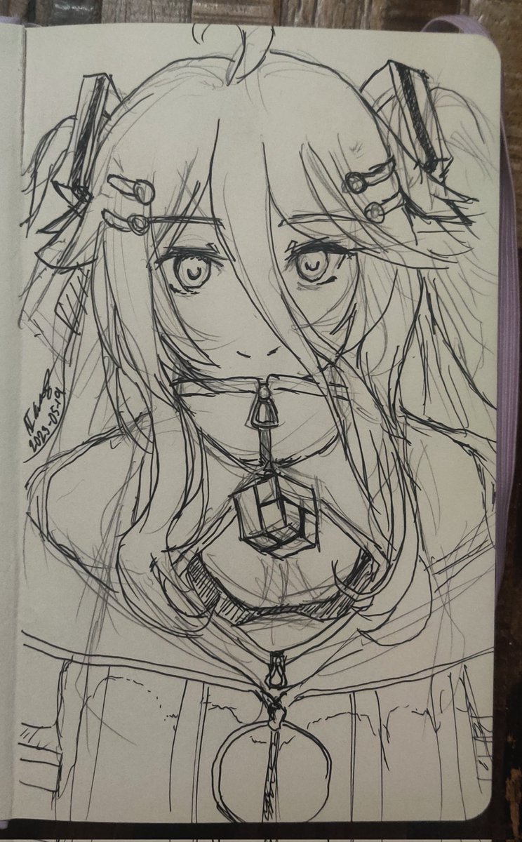 NumakieS's tweet image. Sketch and quick inking of Henya. #henyart