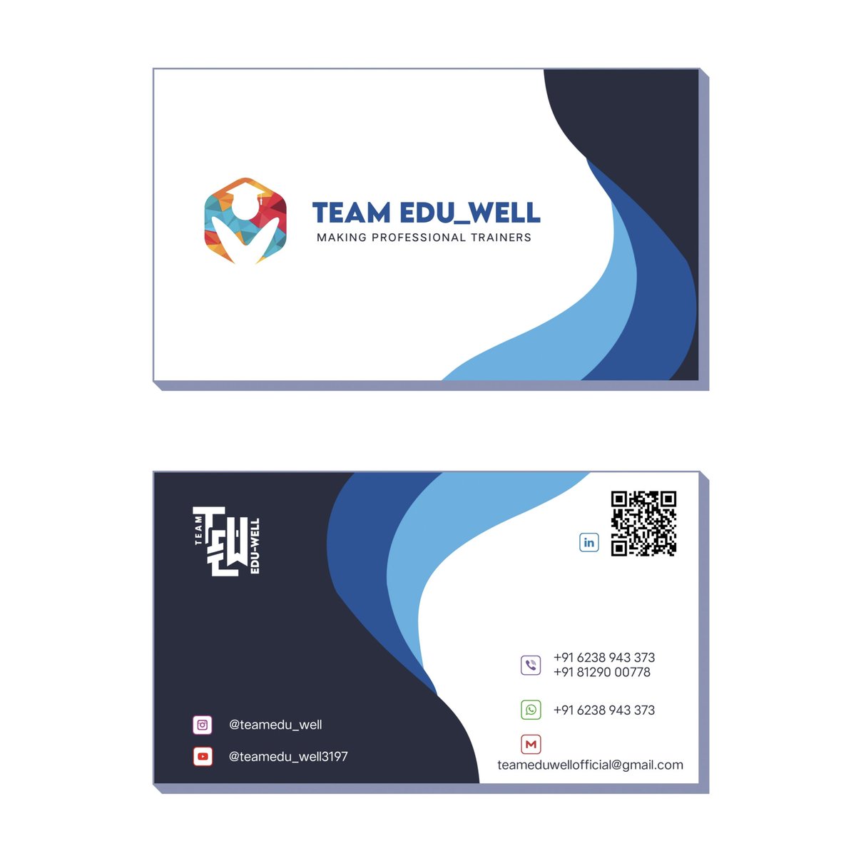 teameduwell's tweet photo. TEAM EDU_WELL 
VISITING CARD
@teamedu_well 
#teameduwell 
#teameduwell 
#team 
#education 
#instagram 
#adeditzofficial 
#visitingcard 
#educationconseltency 
#edutech 
#2023 
#professional 
#company 
please contact us 📱 https://t.co/HxLeaANPLu
