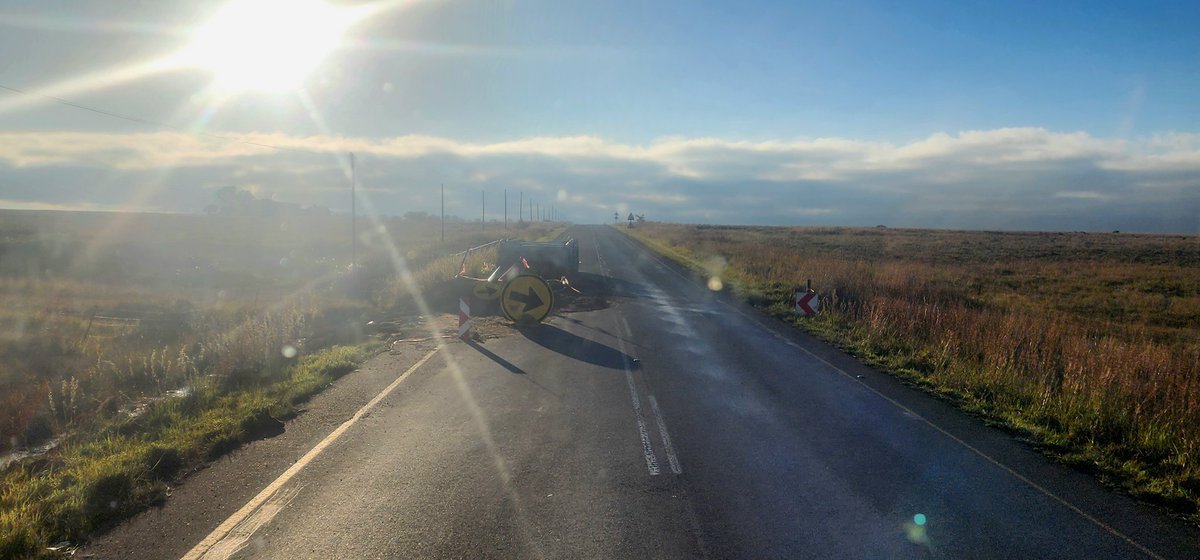N3mr3k's tweet photo. @Dotransport @kzngov @KZNTransport  These water pipes and gravel have been placed on the R34 near Newcastle / Utrecht. They have been on the Road for more than 2 months now! Dangerous to South African Citizens and visitors to our Country! https://t.co/RggVQY9ov7