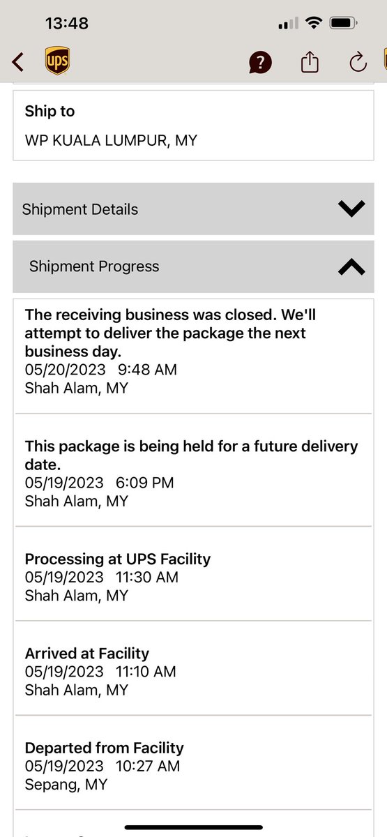 wolfen420's tweet photo. @UPS What are you guys doing here in Malaysia? Delivery doesn’t come at all first day. Then Reschedules to a weekend while I am home and says business closed. It’s a residence. #ups https://t.co/QZKi40kGuF