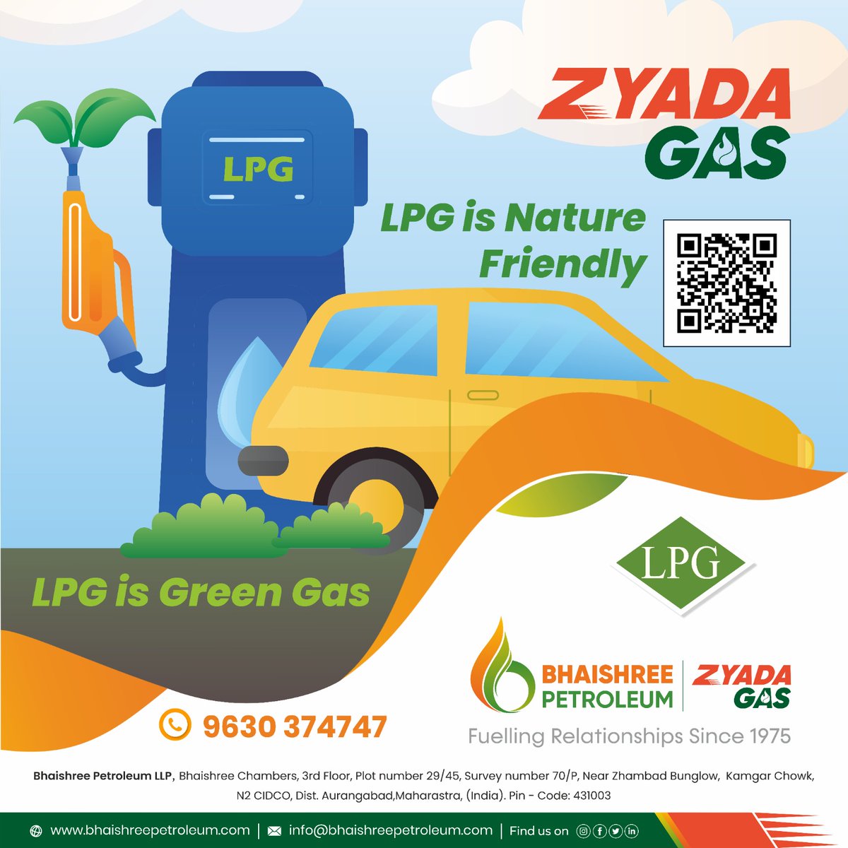 ZyadaGas's tweet photo. Choose LPG, Join Green Revolution 
#bhaishreepetroleum #zyadagas #travelmore #savemore #zyadagasautolpg #nanded #nandednews #nandedcity #vajirabad #autolpg #bplbulklpg #bulklpg #packedlpg #bplpackedlpg #bhaishreegroup #VikramTea https://t.co/flOGxKRYW6