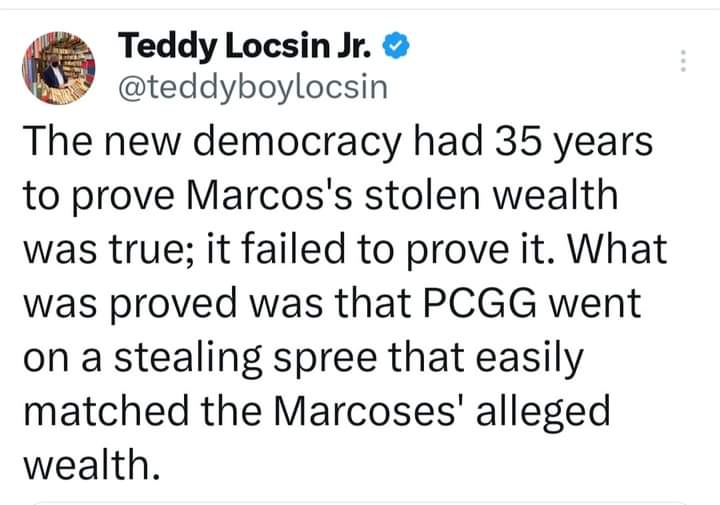 JuanCar39131909's tweet photo. Oo nga naman. 

Nasaan na nga ba ang mga ari-arian ng mga Marcoses na nasequestered nila?!

Boy Latigo, ano masasabi mo?🤗 https://t.co/qzyIGYxSYL