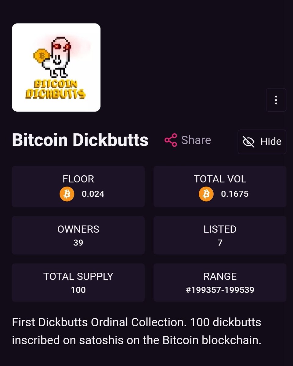 AlohaCrypto🤙 (@aloha_crypto808) on Twitter photo Talking bout undervalued 😳👀
Sub 200k<🧡
Only 100 collection 🟧
🚀7 listed FP .024 #BTC 🚀
<a href="/dickbuttsbtc/">Bitcoin Dickbutts🟧</a> @tiffanykid_eth Talking bout undervalued 😳👀
Sub 200k<🧡
Only 100 collection 🟧
🚀7 listed FP .024 #BTC 🚀
<a href="/dickbuttsbtc/">Bitcoin Dickbutts🟧</a> @tiffanykid_eth