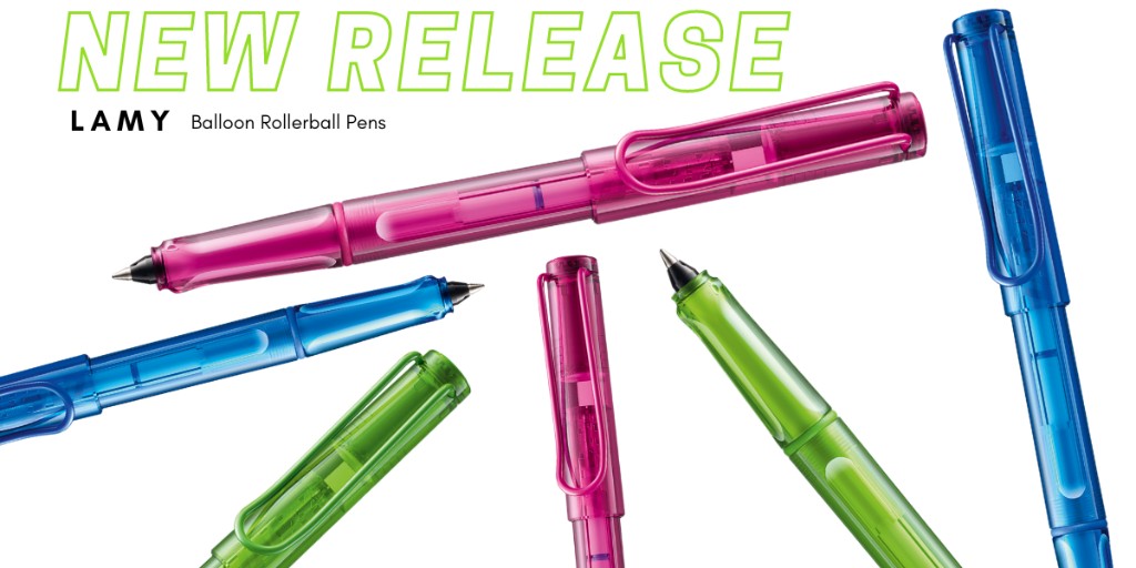 PenChalet's tweet photo. Make your words soar like never before with the NEW Lamy Balloon rollerball pens! 🖋️💨 3 mesmerizing, vivid colors add an extra pop to notes and creative endeavors. ✍️ https://t.co/bFEq5CitxF @LAMY #rollerballpen #lamyballoon #writing #pen #pinkpen #bluepen #greenpen https://t.co/X9gWf9uCU8