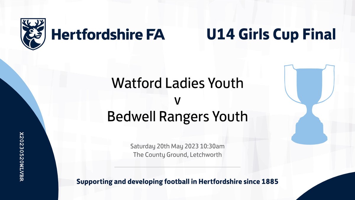 A big weekend of County Cup finals kicks off this morning in Letchworth, with Watford Ladies Youth taking on Bedwell Rangers in the Under 14 Girls Cup. Matchday programme available to download here ▶️ bit.ly/HFA-CCP