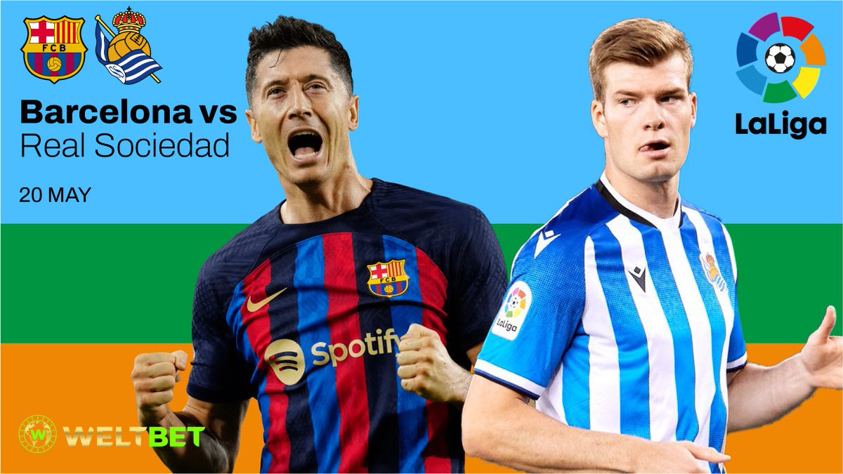 #WeltBet
#SpanishLaLiga
#weltbetsport

20 MAY
Barcelona vs Real Sociedad
The most possible outcome is the victory of the Barcelona club.

weltbet.com/sports
#Lewandowski #Barcelona #Sørloth #SOCIEDAD
#LaLiga #UEFA #messi #barca #Lewa #spanishlaliga #fútbol #barcafans