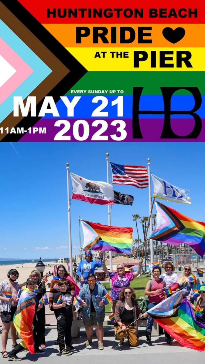 DCWOC's tweet photo. Please come out and support the LGBTQ+ community at the HB Pier this Sunday at 11am! 

"A giant Pride flag measuring 33 feet by 24 feet will be displayed at the city’s pier during a Sunday morning demonstration”

If the HB City Council won't fly the pride flag, then we will! 🏳️‍🌈 https://t.co/cXRPd0KObH