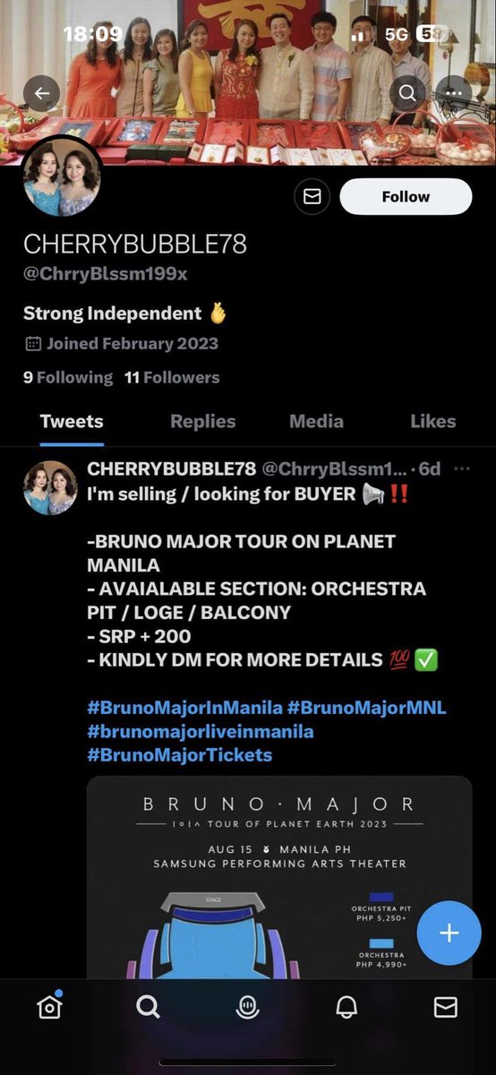 yjisicart's tweet photo. Hello! Please help me report this person🥲 they scammed my friend amounting to 5,700 pesos. Please see the thread for the convo

(For exposure) wts lfb wtb lfb bruno major tour on planet orchestra pit balcony loge #BrunoMajorInManila #brunomajorliveinmanila https://t.co/JcEvFcbgRi