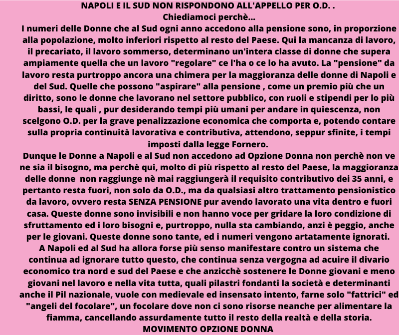 @mauriziolandini @PpBombardieri #LuigiSbarra @cgilnazionale @UILofficial @CislNazionale Le donne del Sud hanno bisogno di sostegno. #opzionedonna è un bisogno reale. #noinonmolliamo #dalledonneperledonne