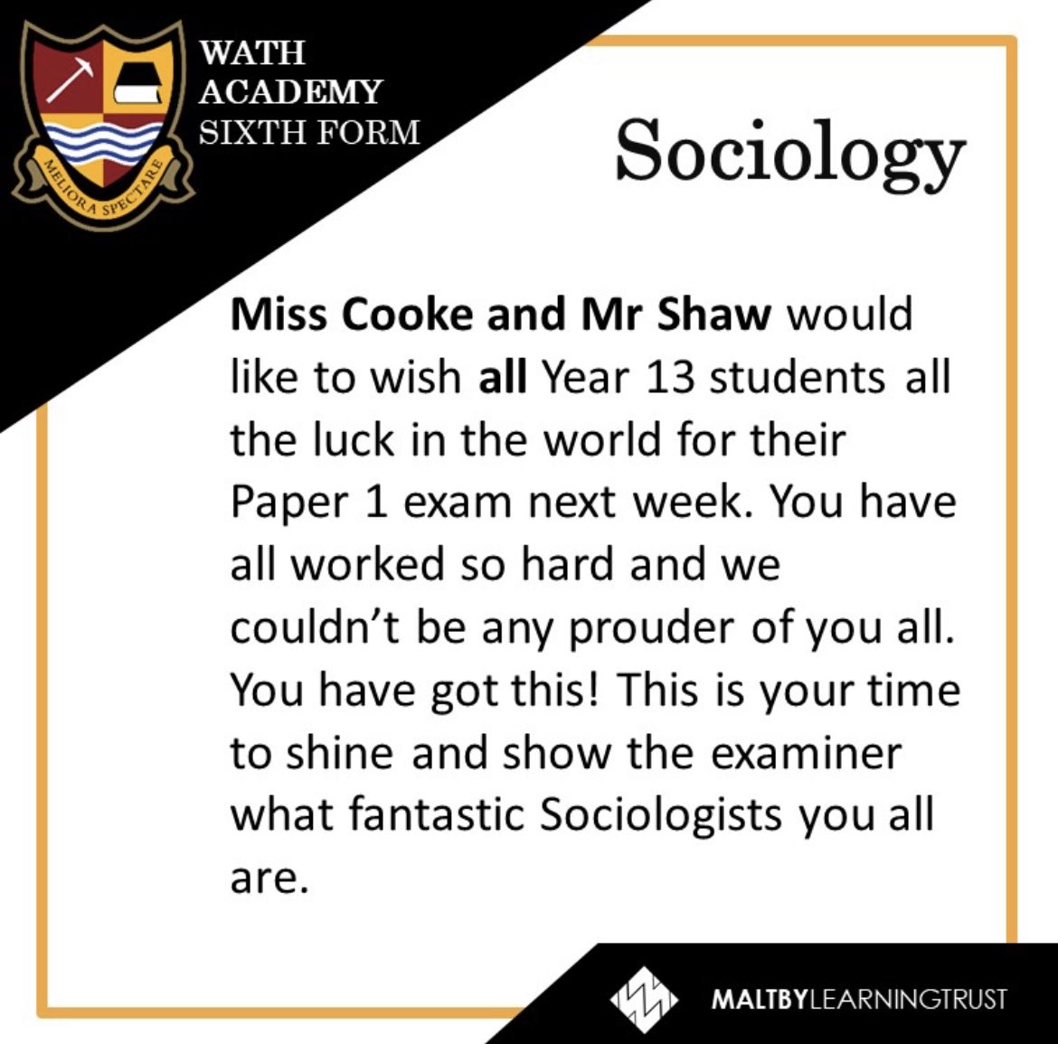 Wath_RSS's tweet photo. Our Key Stage 5 students @Wath_SixthForm have been phenomenal this week with their approach to their exams. We are already so proud of you all! #highestexpectations #NeverGiveUp #noexcuses #growthmindset ⭐️⭐️ https://t.co/QJlc40e7TH