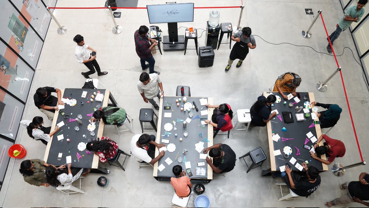 TWorksHyd's tweet photo. T-Works hosted a resin art workshop with Ms. Krishna Teja. With a theme centred around cartoons, participants created a gloss-finish canvas painting.
#BuildAtTWorks
@KTRBRS @jayesh_ranjan @KarampuriSujai https://t.co/UdUZPqjp4t