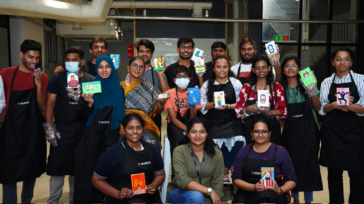 TWorksHyd's tweet photo. T-Works hosted a resin art workshop with Ms. Krishna Teja. With a theme centred around cartoons, participants created a gloss-finish canvas painting.
#BuildAtTWorks
@KTRBRS @jayesh_ranjan @KarampuriSujai https://t.co/UdUZPqjp4t