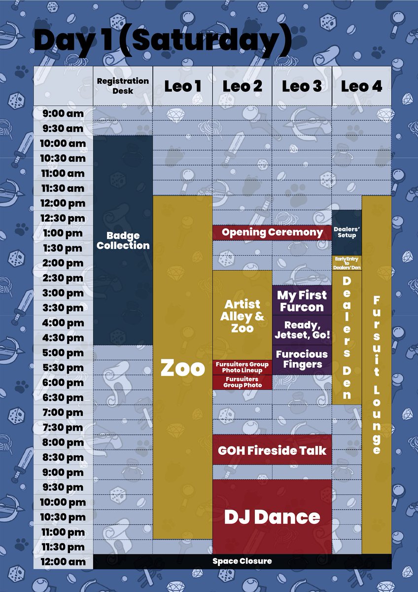 Little Island Furcon on Twitter: "Hey all, the tentative schedule for