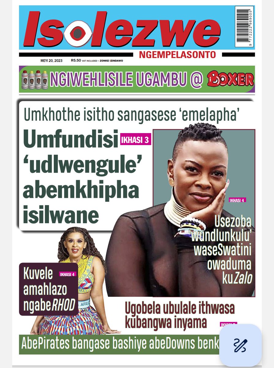 Sinethulela Isolezwe Ngempelasonto. Lisemashalofini sikhuluma nje. Uzolithola namuhla nakusasa <a href="/IsolezweNews/">Isolezwe News</a> #isolezwengempelasonto #abanyebazolandela